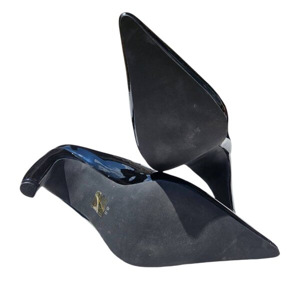 Jeffrey Campbell Black Patent Leather Buzzing Mule Pumps - Picture 8 of 9